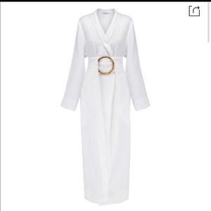 Sleeper linen robe with bamboo belt